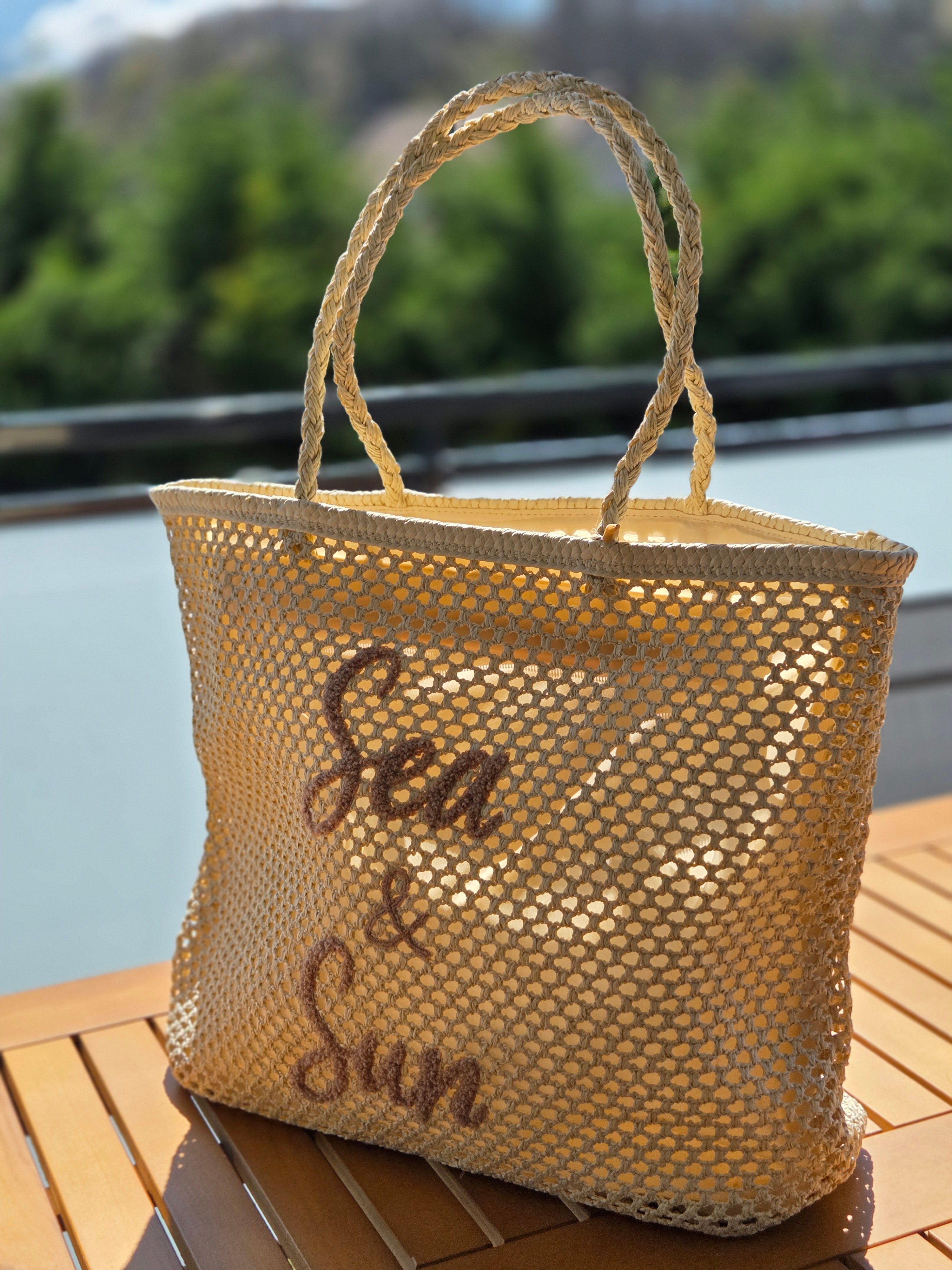 Sac de plage beige