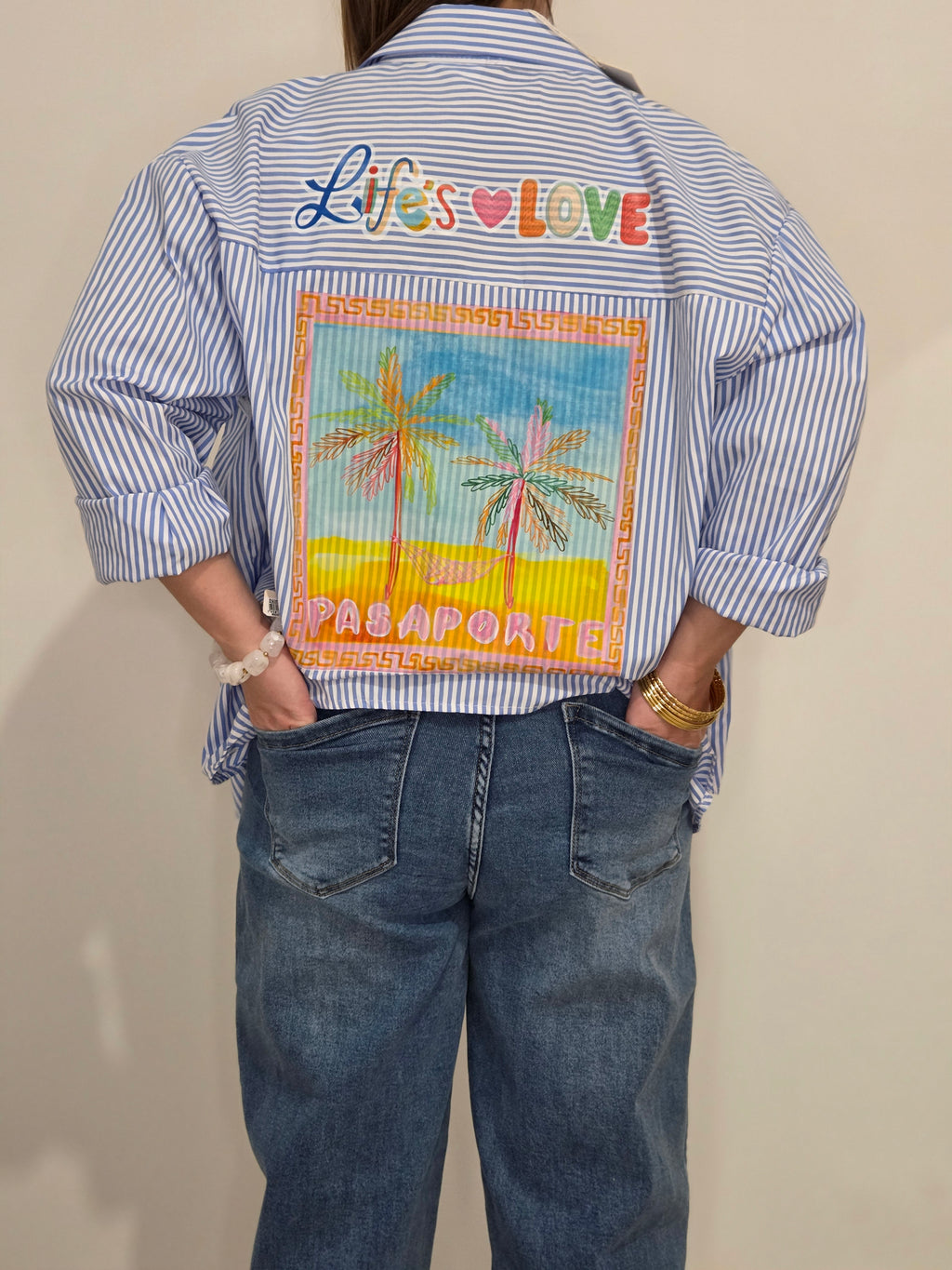 Chemise bleue à rayures Life's Love