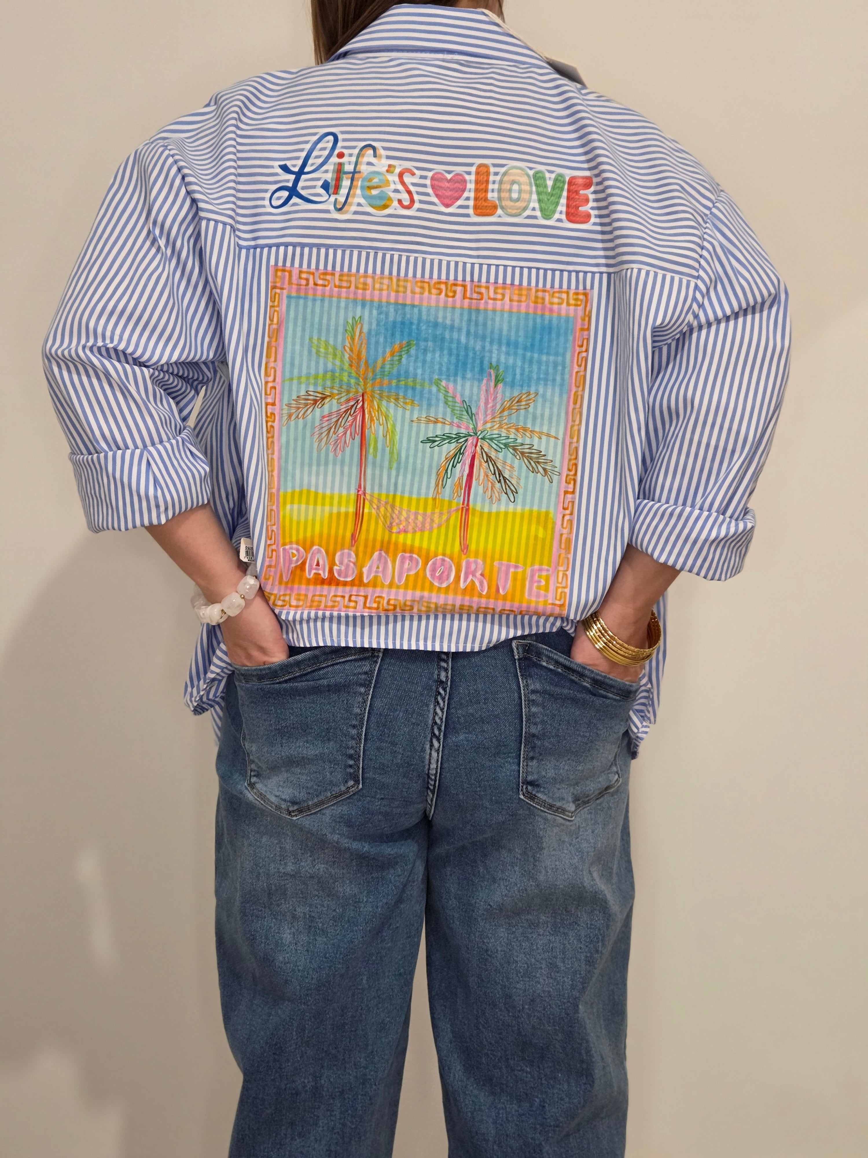 Chemise bleue à rayures Life's Love