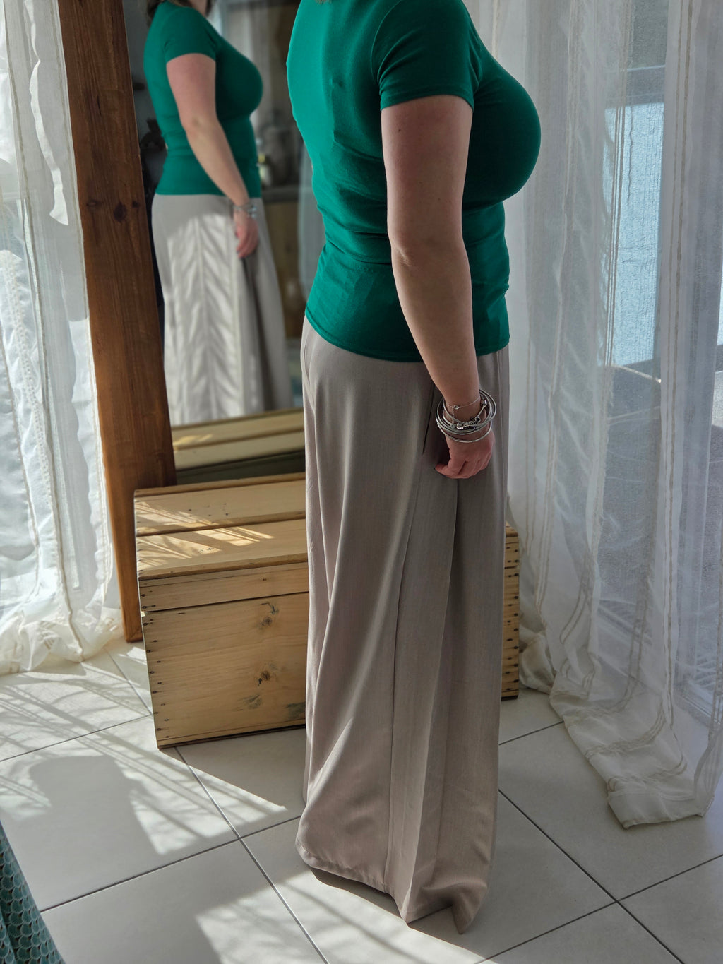 Pantalon à pinces taupe