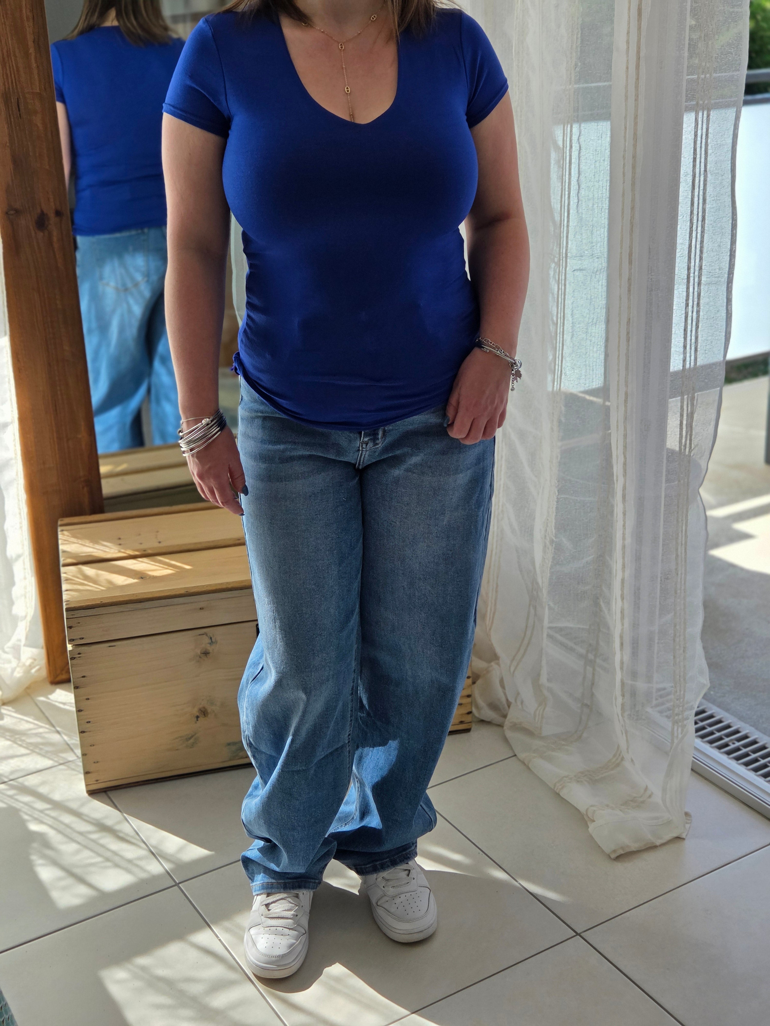 Tee-shirt basique bleu roi