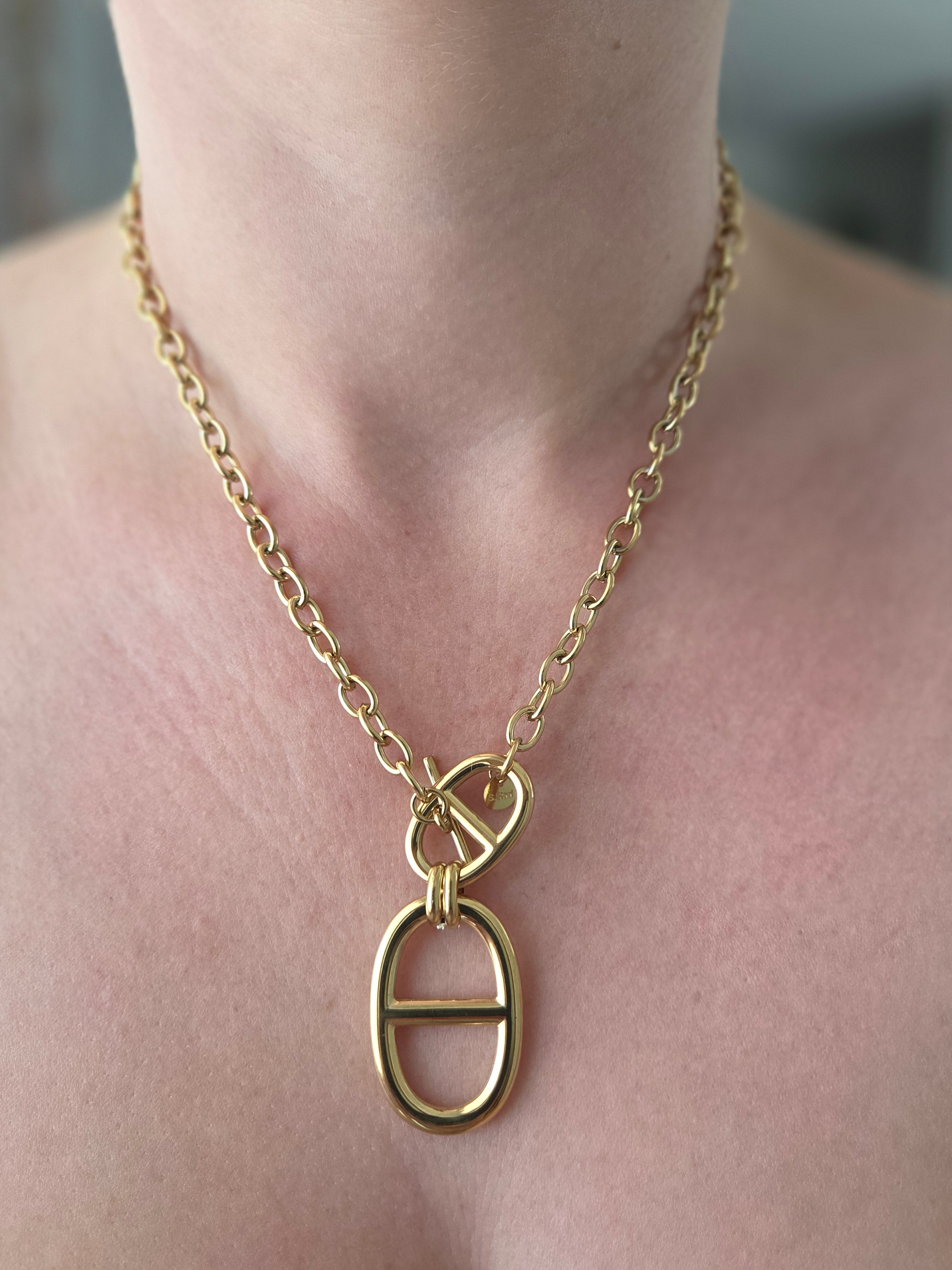 Collier grosses mailles doré