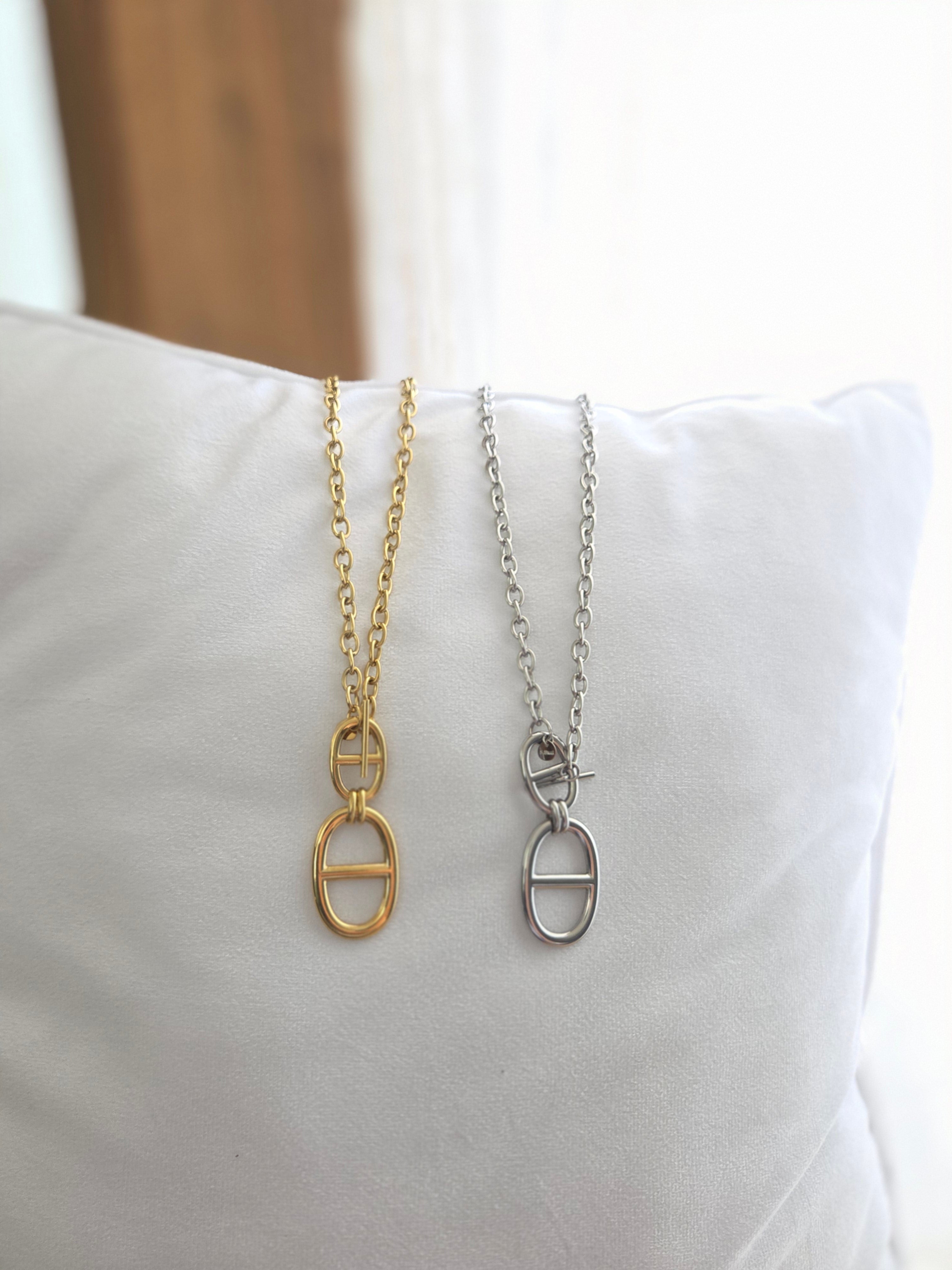Collier grosses mailles argenté