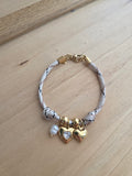 Bracelet doré cordon coeur