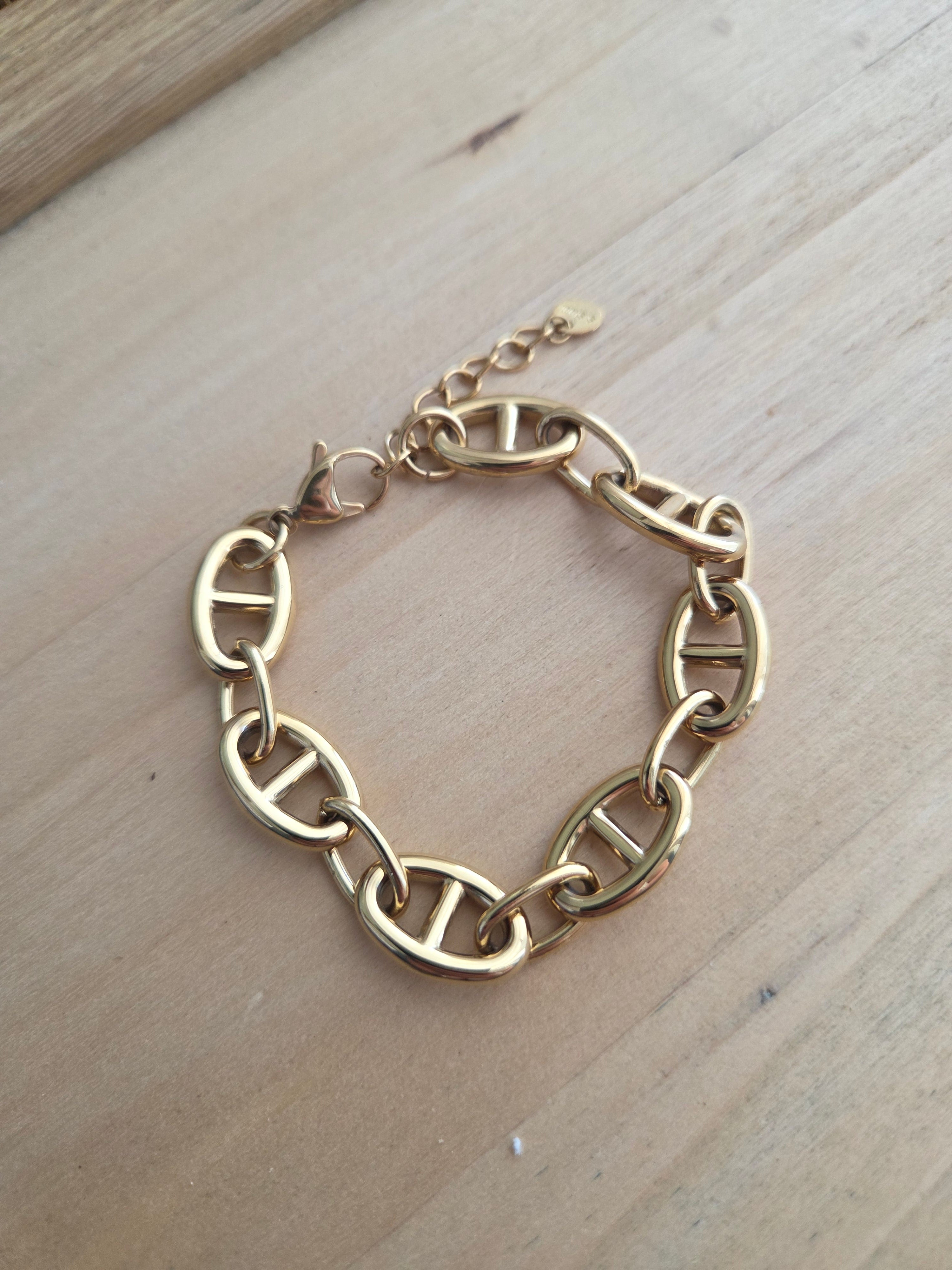 Bracelet doré maille marine