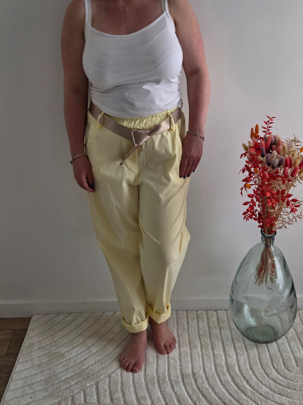 Pantalon jaune strass