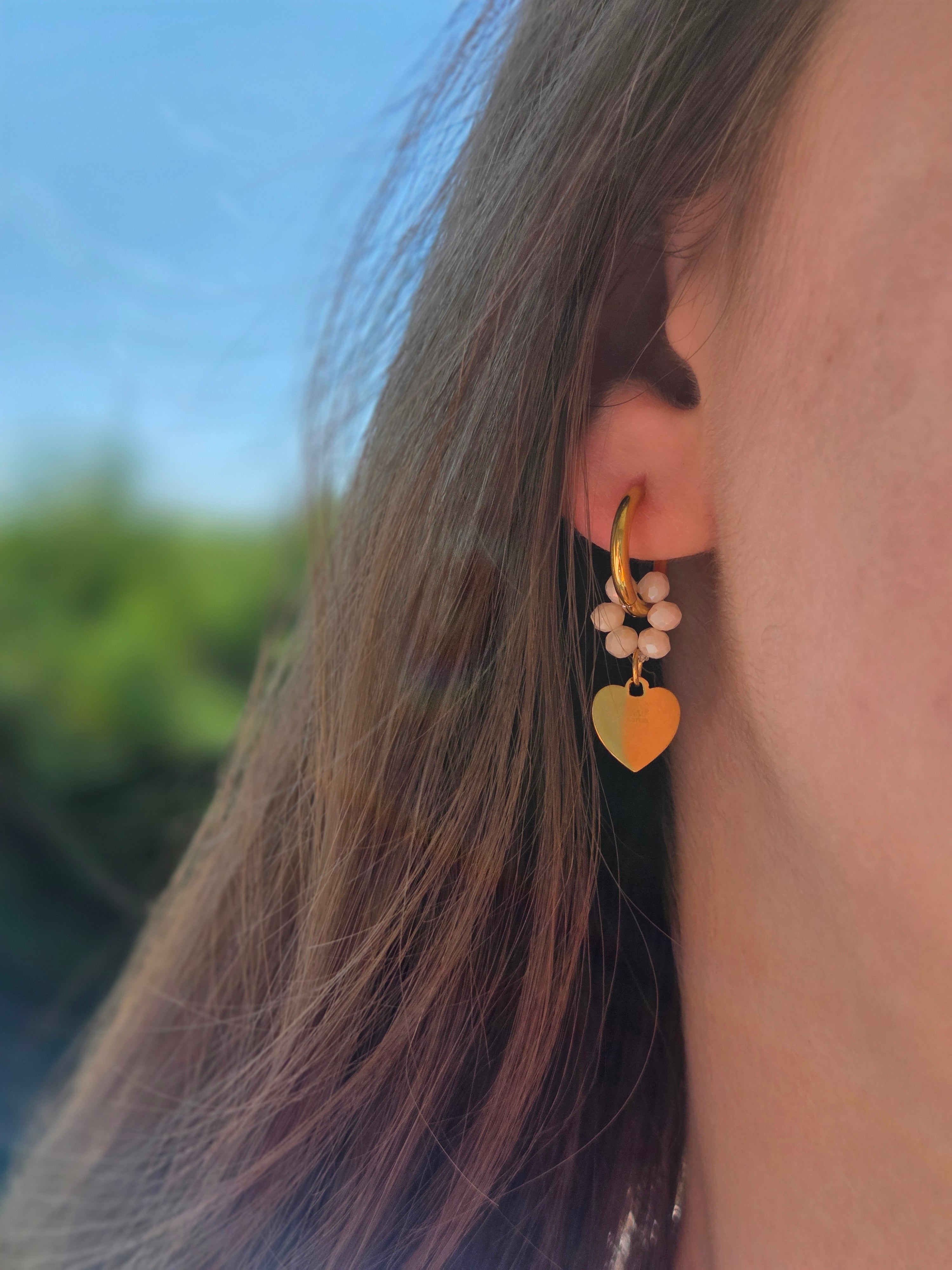 Boucles d'oreilles doré cœur / fleur