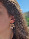 Boucles d'oreilles fleurs nacrées