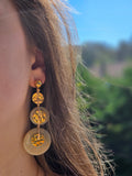 Boucles d'oreilles pendantes ronds nacrés