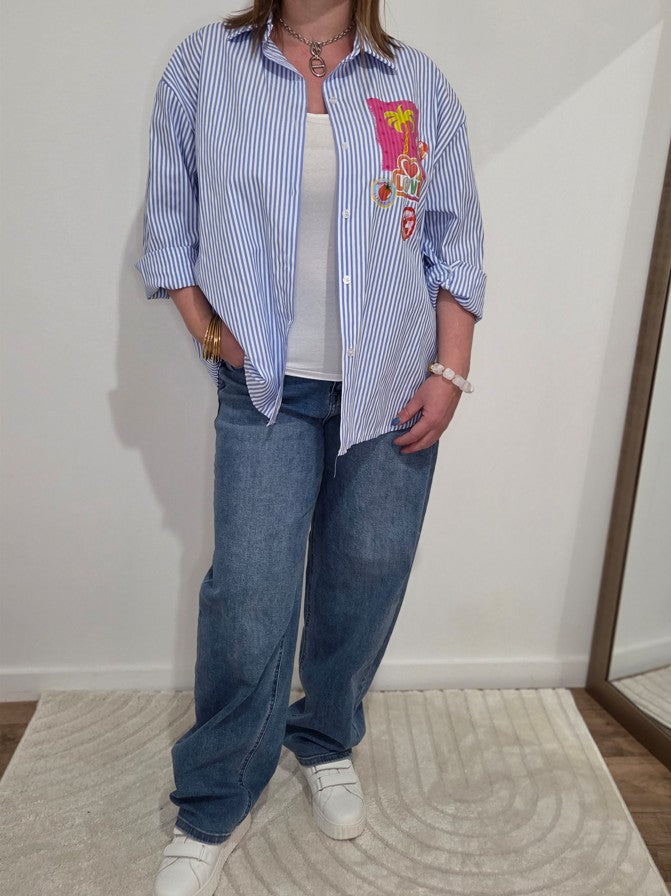 Chemise bleue à rayures Life's Love