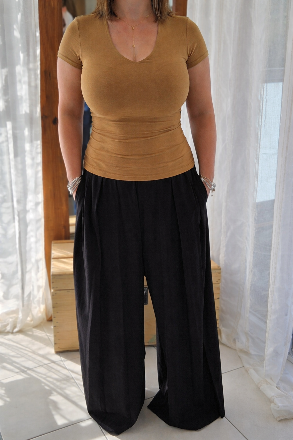 Tee-shirt basique marron clair