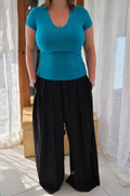 Tee-shirt basique turquoise
