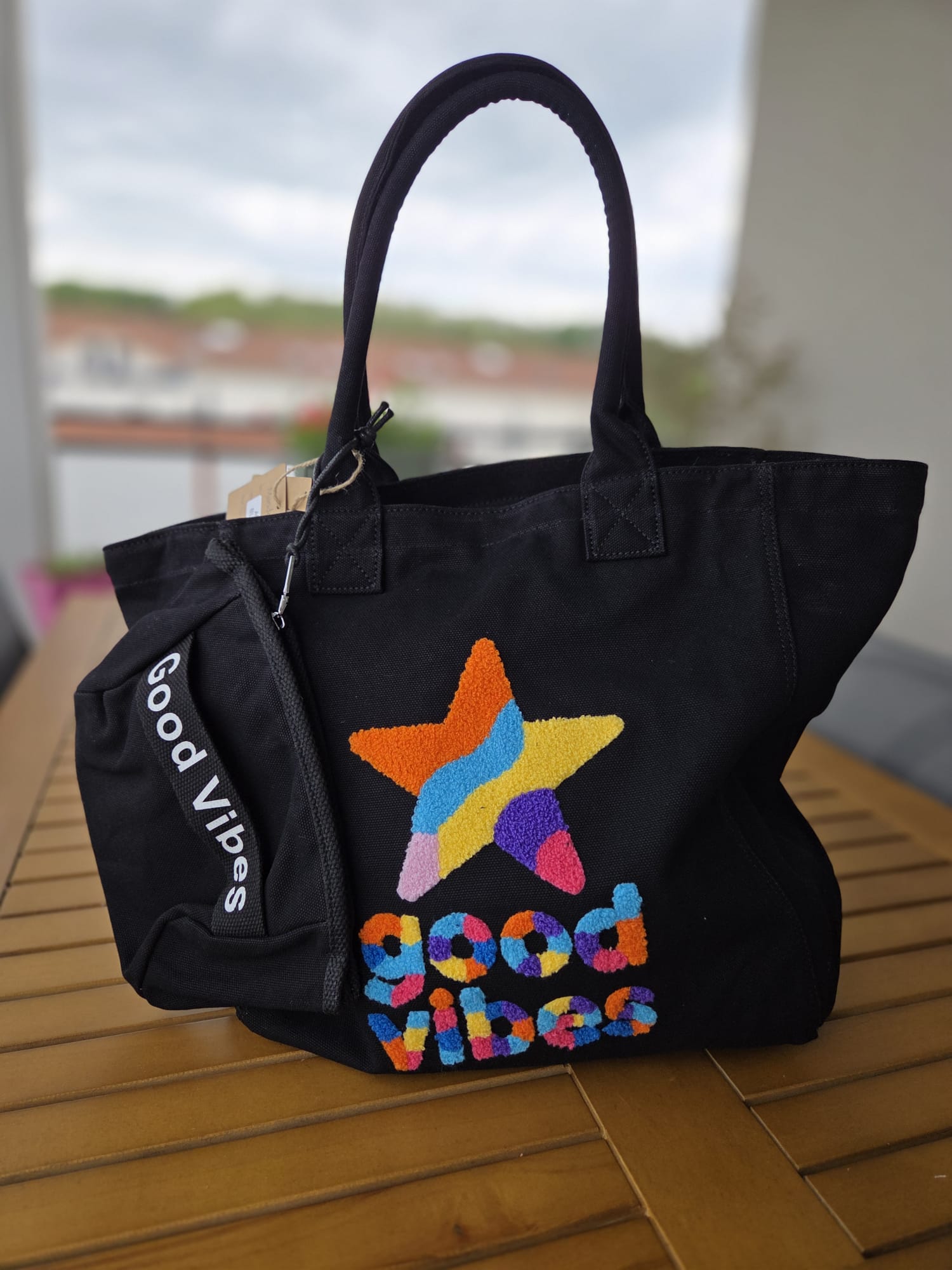 Sac "Good Vibes" noir