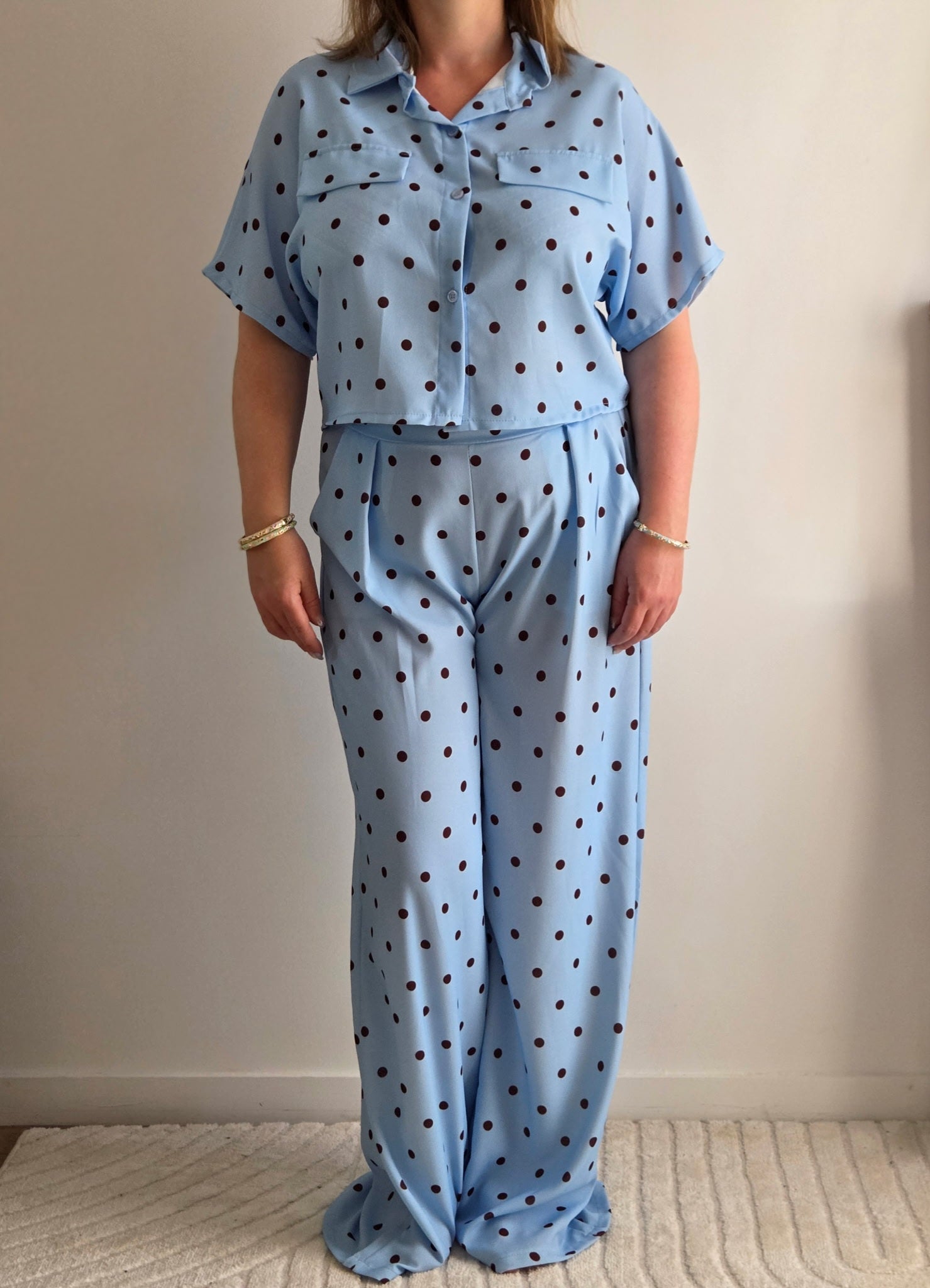 Ensemble à pois bleu