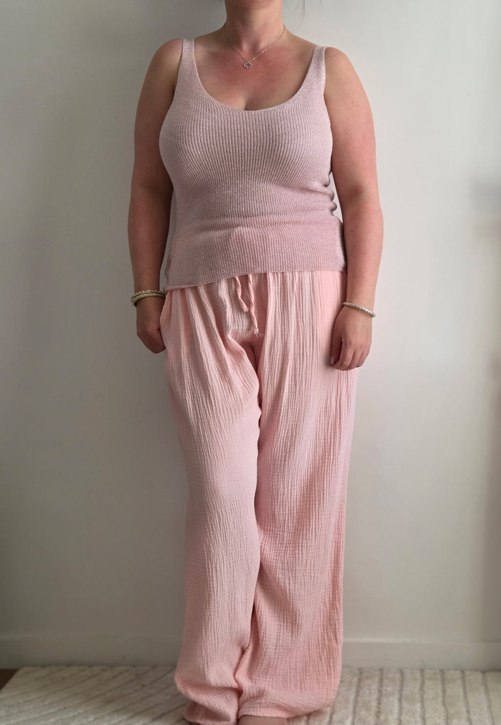 Débardeur rose pailleté
