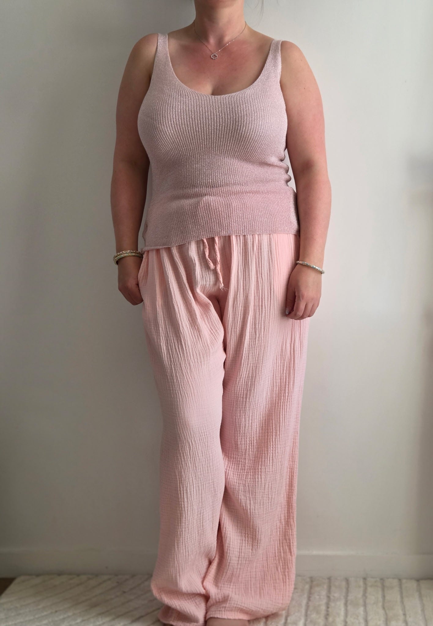 Débardeur rose pailleté