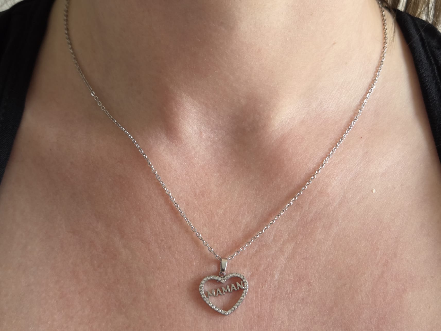 Collier argenté Maman