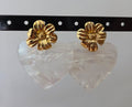 Boucles d'oreilles nacrées coeur