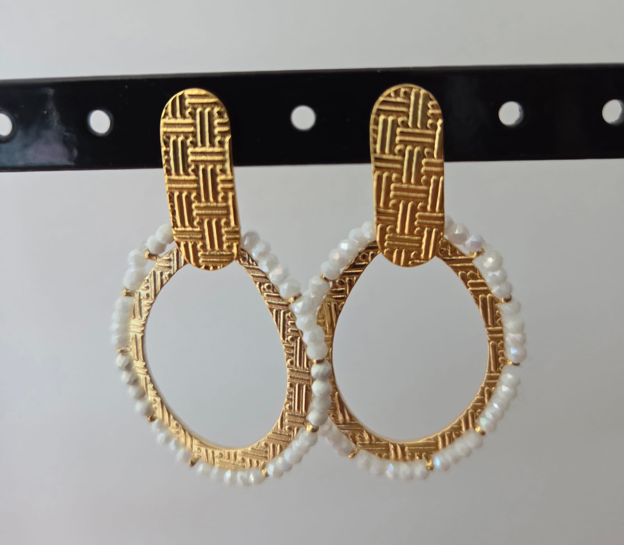 Boucles d'oreilles dorées perles