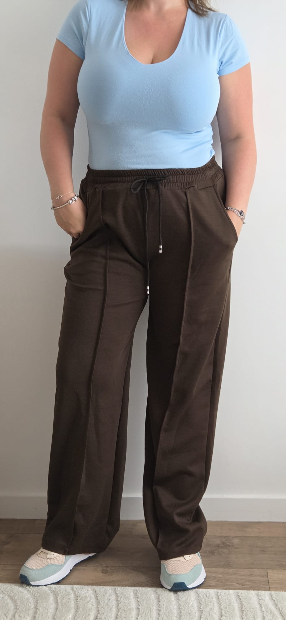 Pantalon effet jogging chocolat