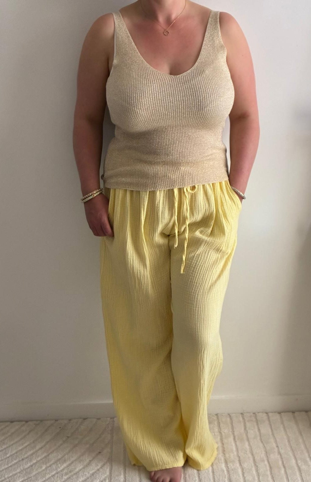 Débardeur beige pailleté