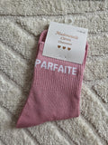 Chaussettes Message "Parfaite" roses