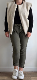 Gilet sans manches beige