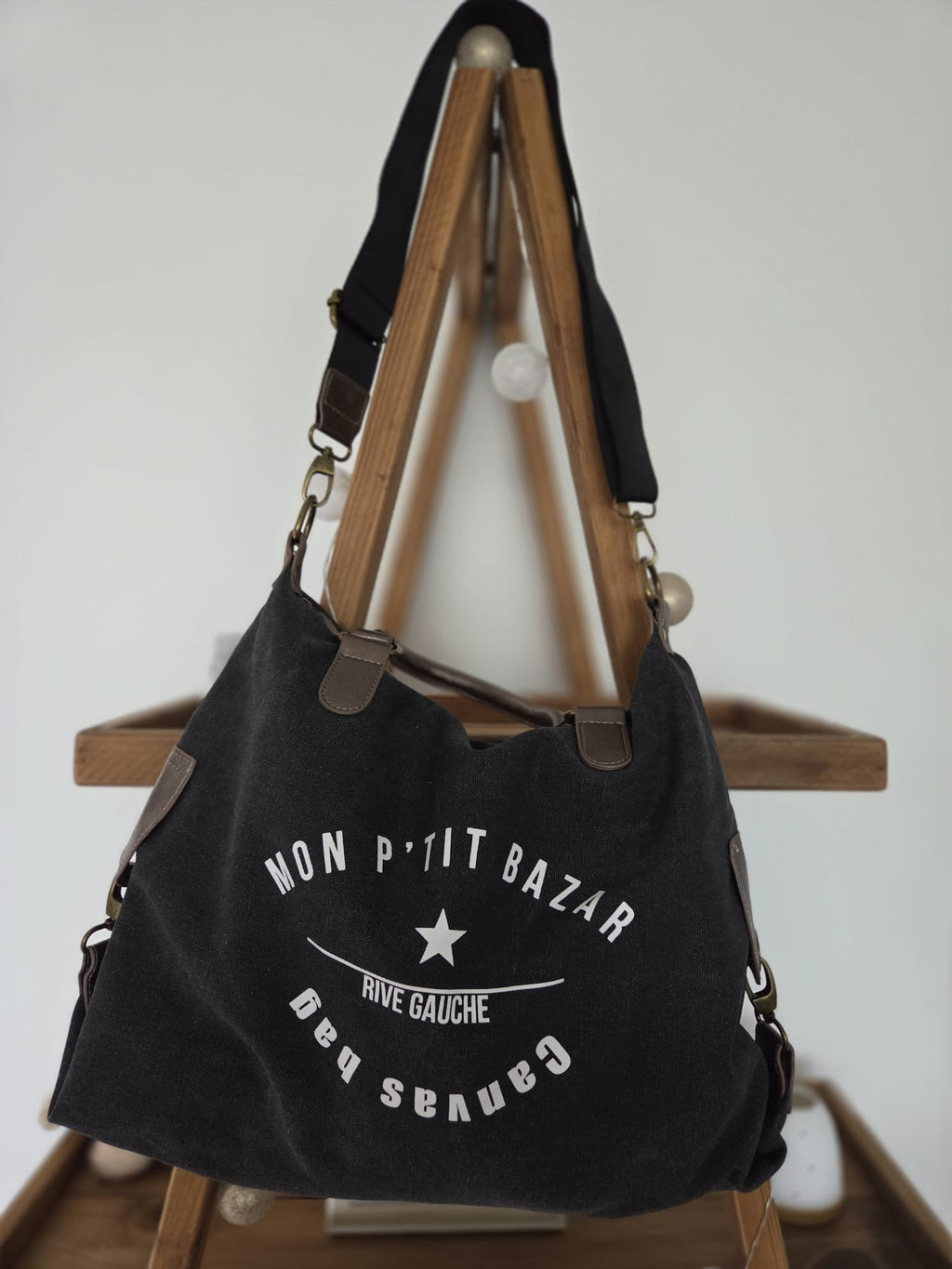 Sac Mon p'tit bazar gris anthracite