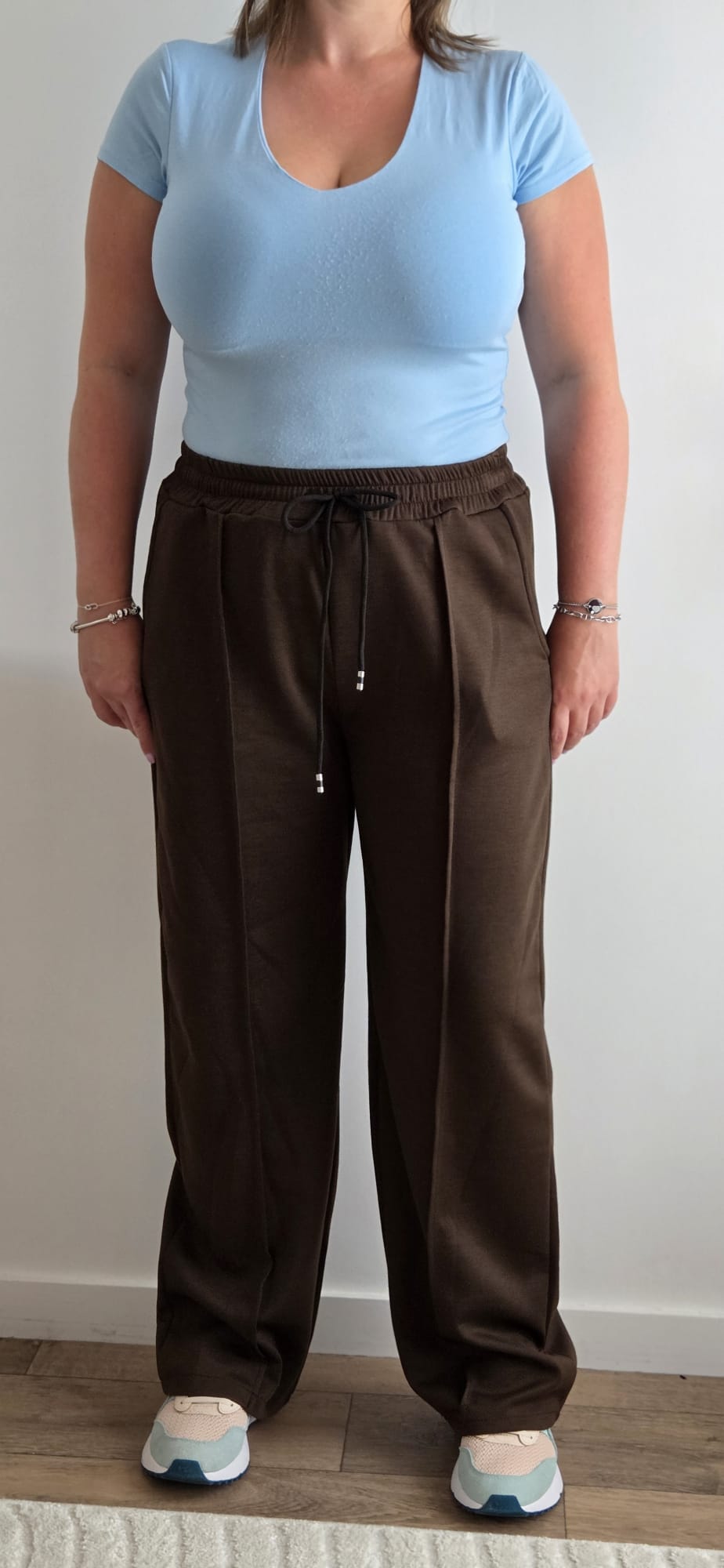 Pantalon effet jogging chocolat
