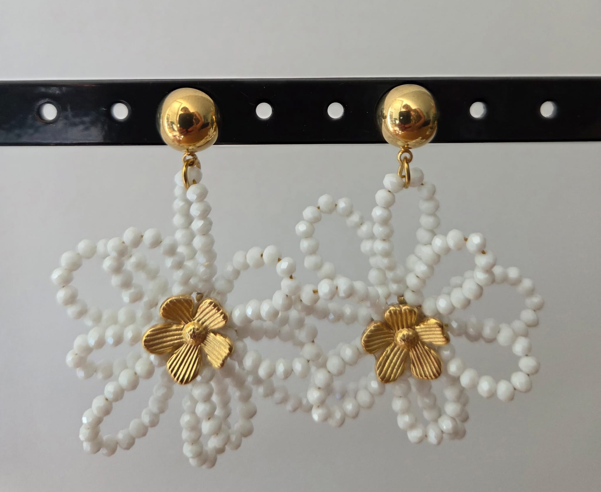 Boucles d'oreilles perles fleurs