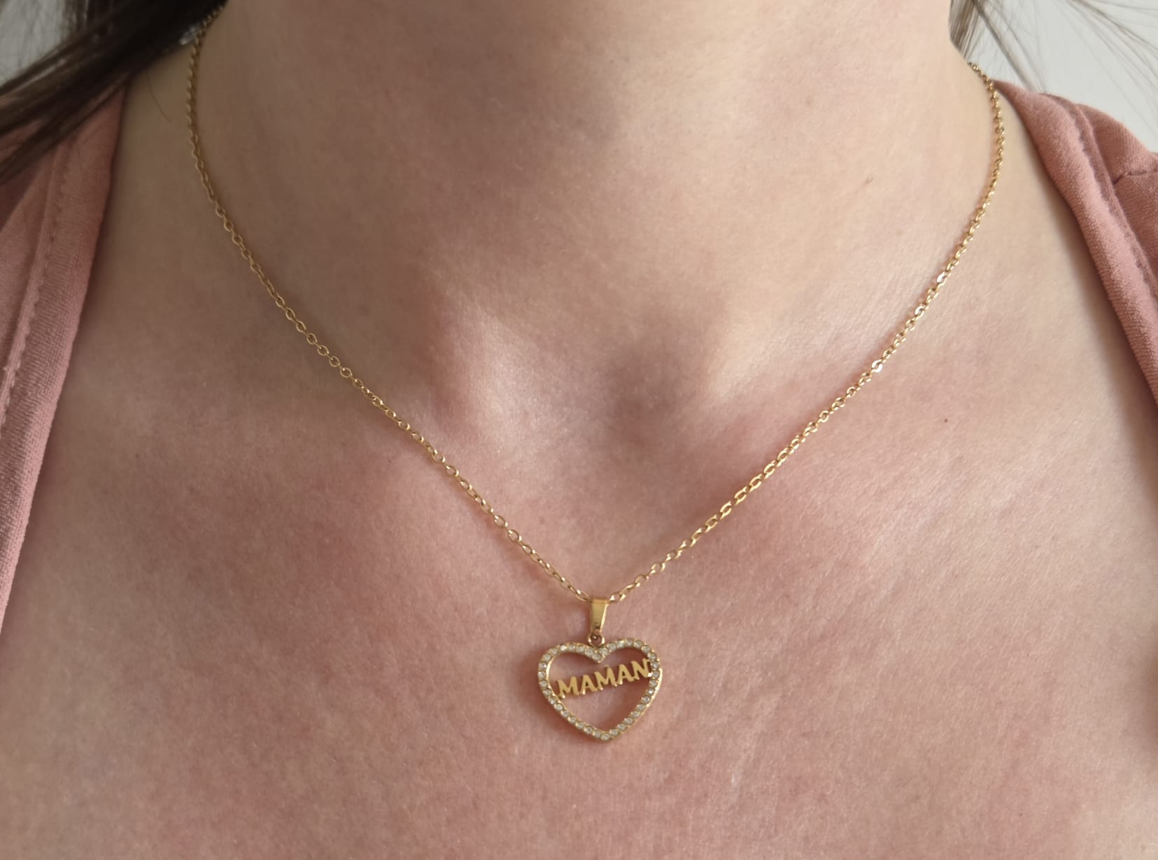Collier doré Maman