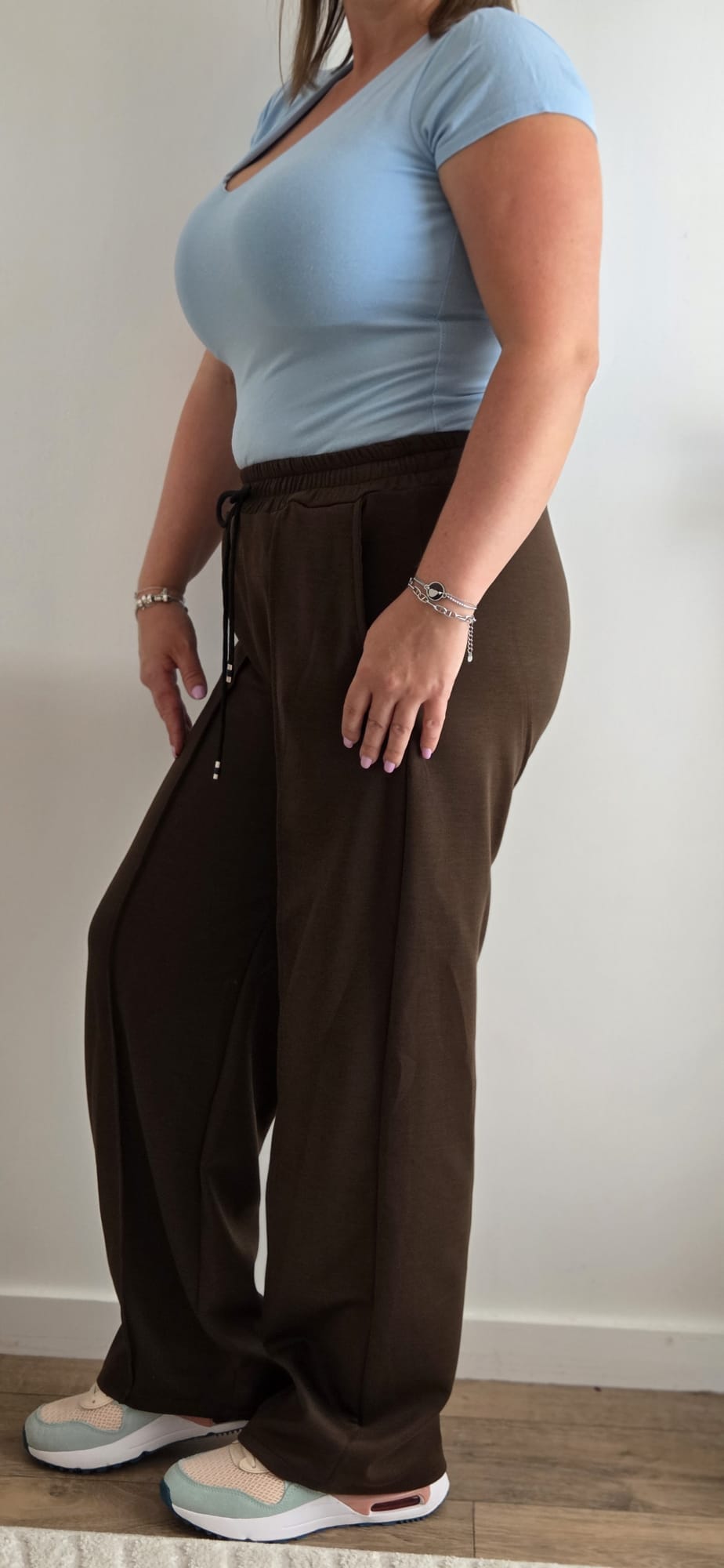 Pantalon effet jogging chocolat