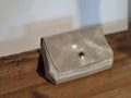 Porte-monnaie cuir doré pailleté