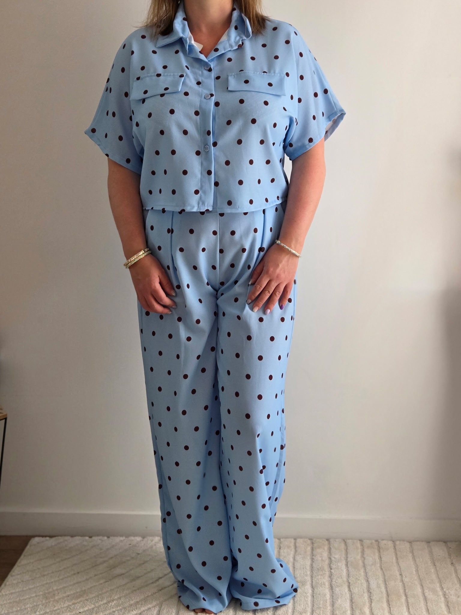 Ensemble à pois bleu