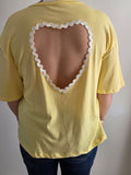 Tee-shirt jaune cœur