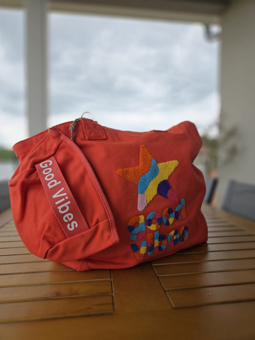 Sac "Good Vibes" orange