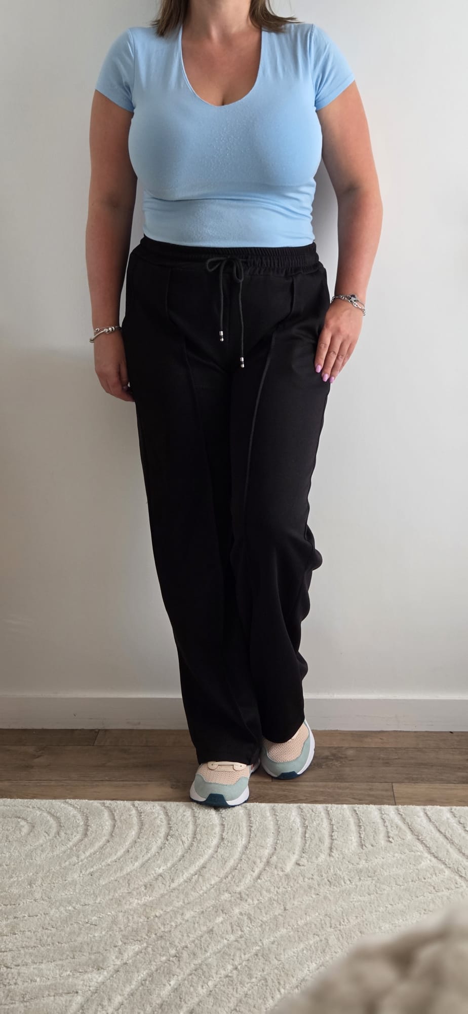 Pantalon effet jogging noir